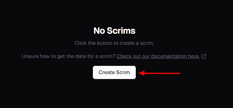 Create Scrim button